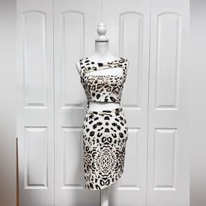 Carmen Steffens stunning animal print dress with snake and cutouts sz small/med